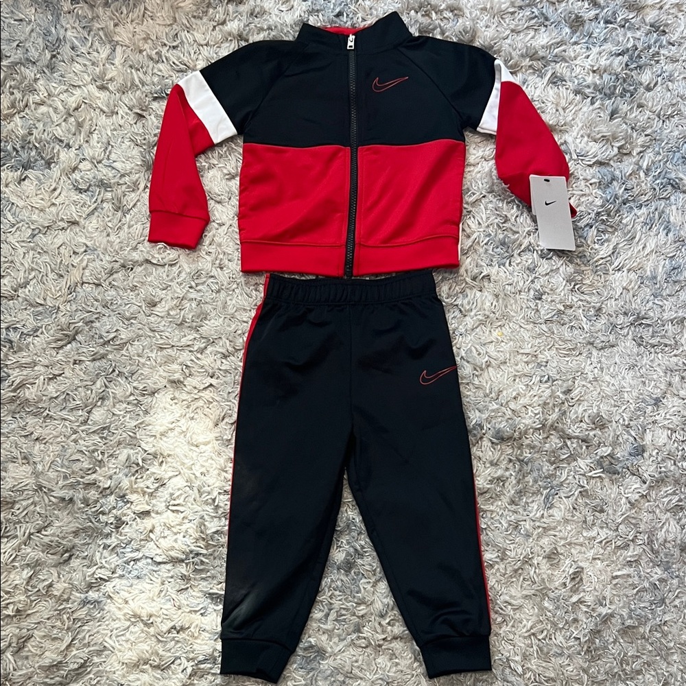 Nike Toddler Baby - Red and Black Track Suit - 24 months